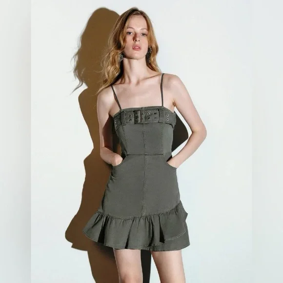 URBAN REVIVO GRAY MINI DRESS - Picture 4 of 13